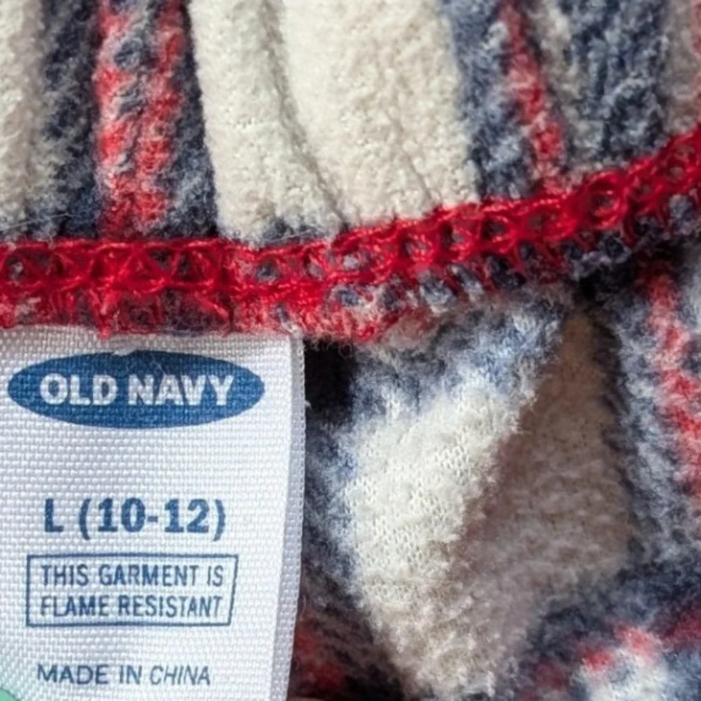 Old Navy Boys Fleece Pajama Pants Plaid Sleep Bottoms Size L 10-12